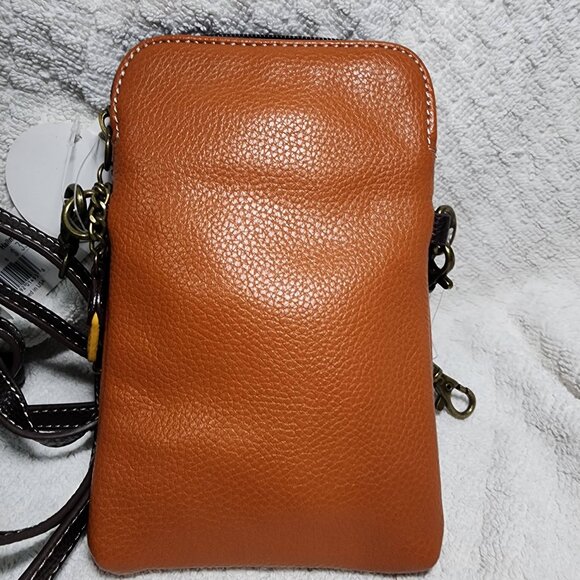 NEW CHALA BROWN PROCUPINE CELL PHONE CROSSBODY PURSE ADJUSTABLE STRAP - Picture 2 of 8